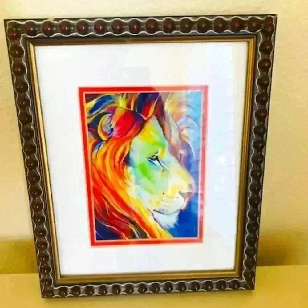 colorful lion print